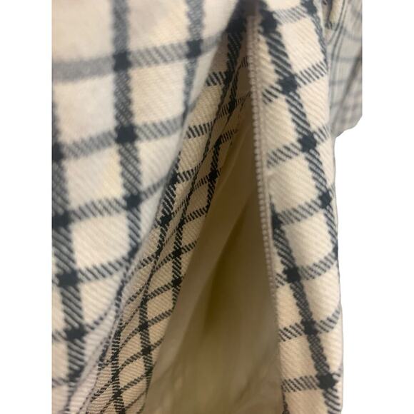 Anthropologie The Essential Slim Trousers Cream/Black Plaid Pants SZ 8 - Picture 5 of 12